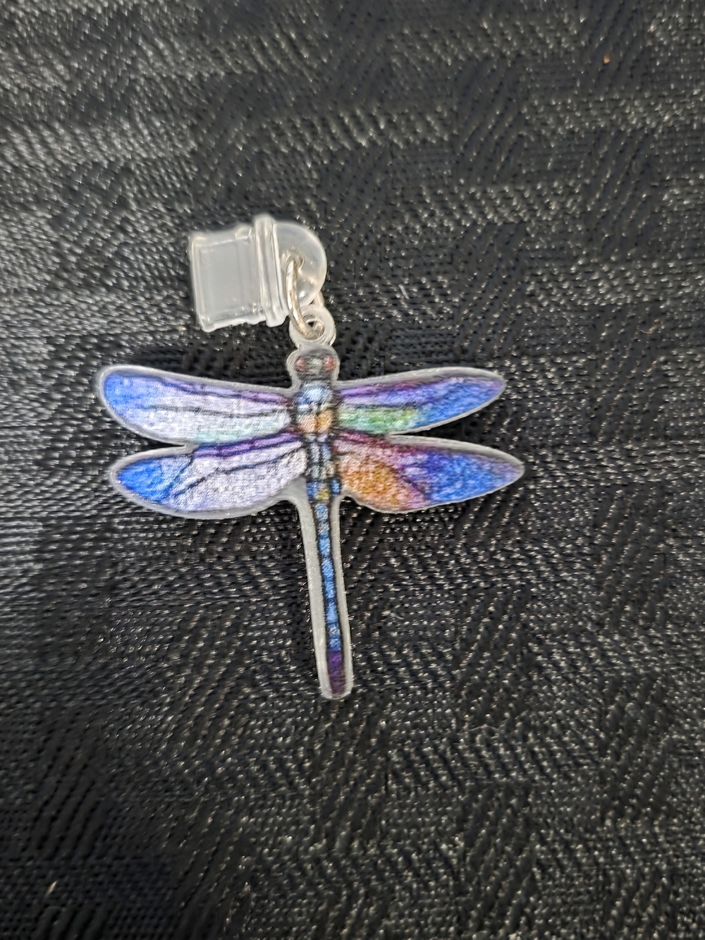 Iridescent Dragonfly Charm - Blue Purple Orange TYPE C DUST CHARGE COVER